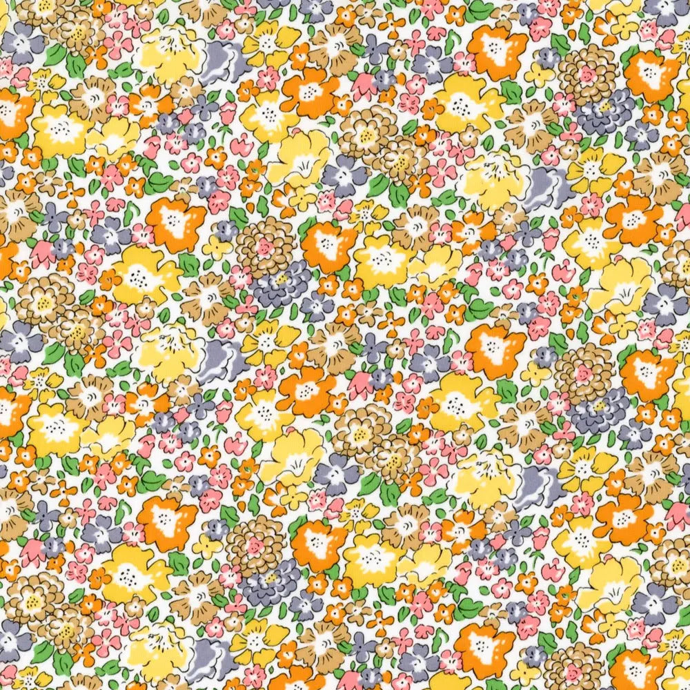 Floral Liberty London cotton used for appliqué on our custom children’s birthday tees and sweaters